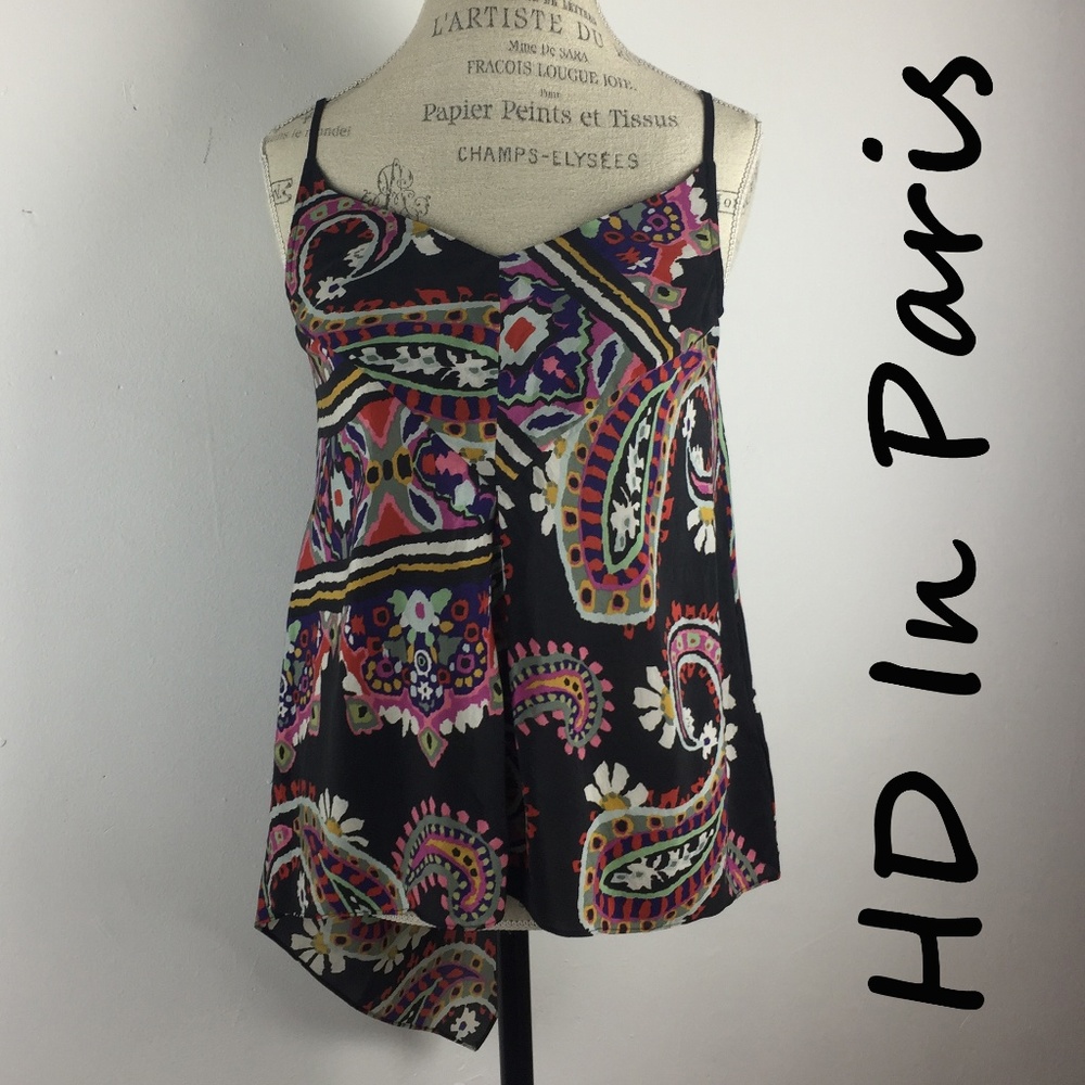 Anthropologie HD In Paris Silk Blouse Moonset Tank